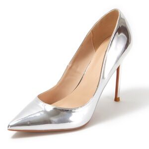 Express Shiny Silver Heels